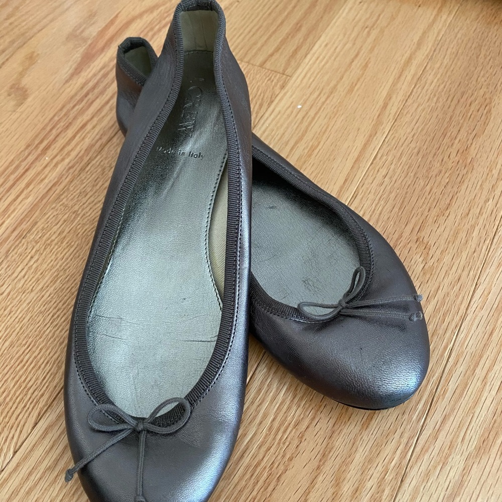 JCrew Silver Ballet Flats